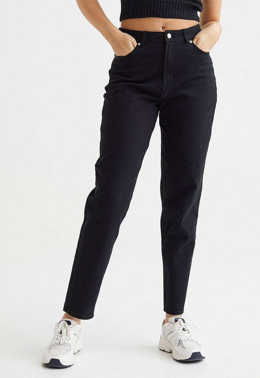 H&M - Mom loose fit twill trousers - black