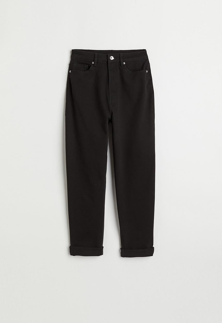 H&M - Mom loose fit twill trousers - black