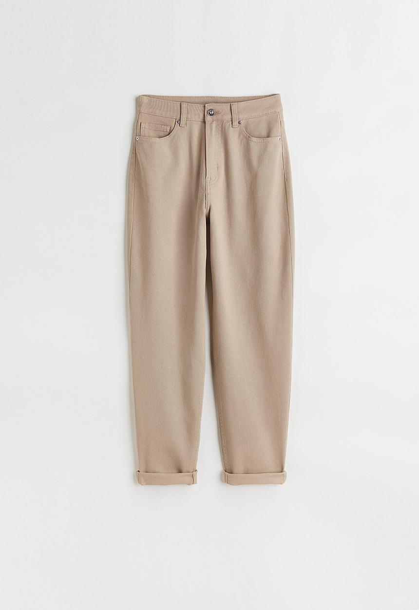 H&M - Mom loose fit twill trousers - beige