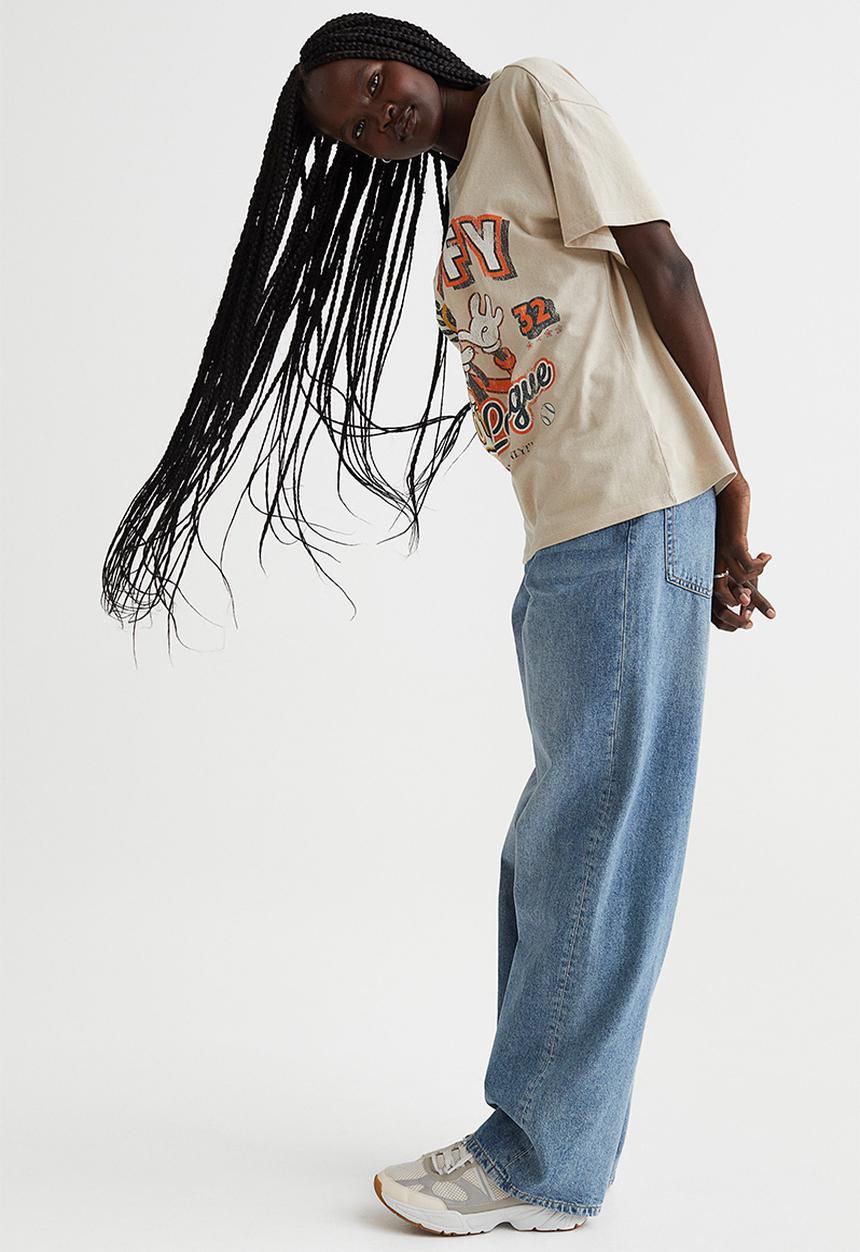H&M - Printed T-shirt - light beige/disney