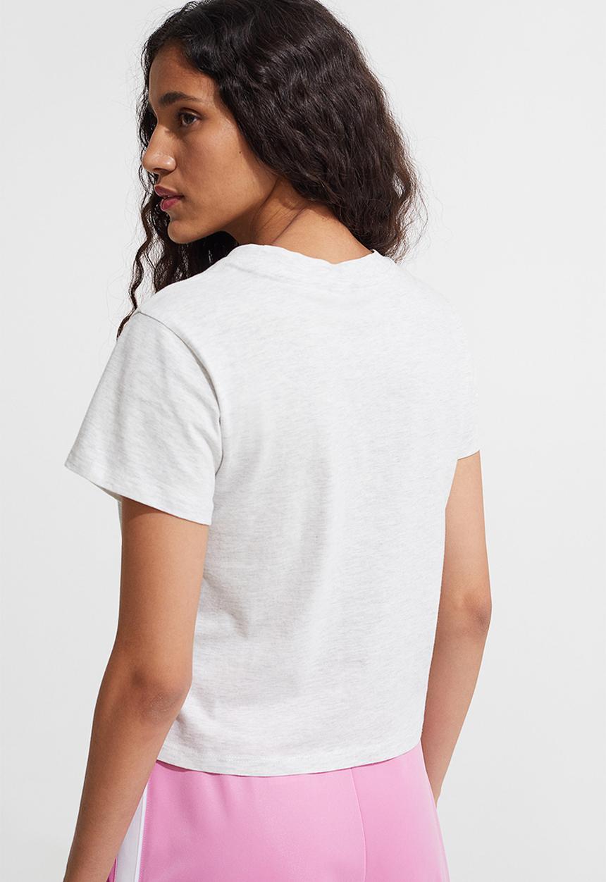 H&M - Printed T-shirt - light grey marl/boston
