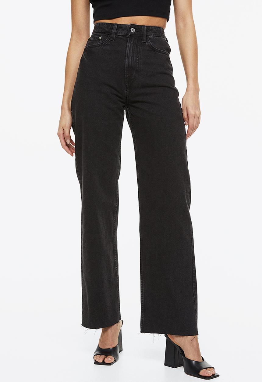 H&M - Wide ultra high jeans - black