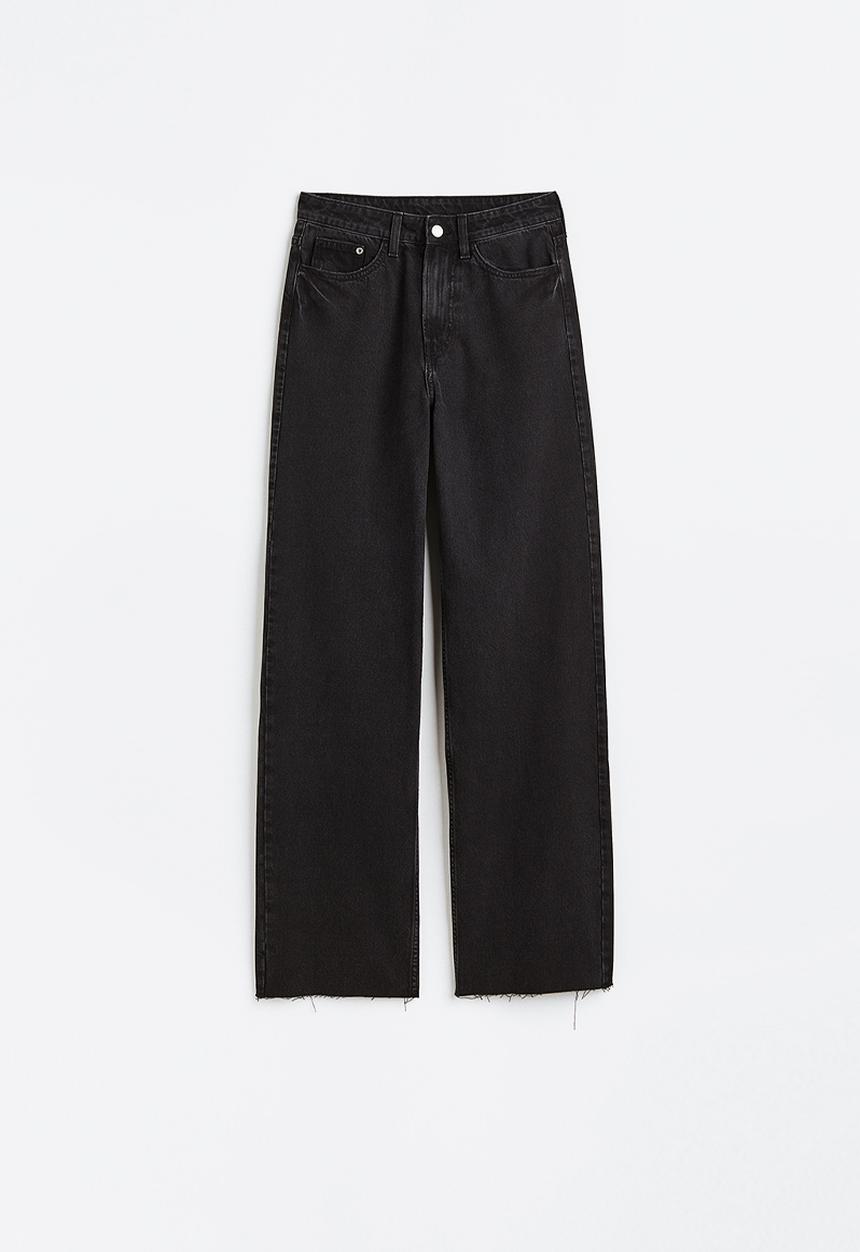 H&M - Wide ultra high jeans - black