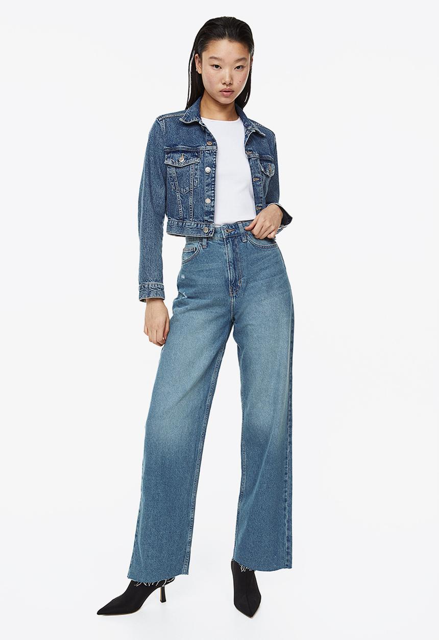 H&M - Wide ultra high jeans - denim blue