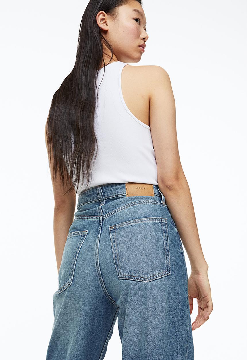 H&M - Wide ultra high jeans - denim blue