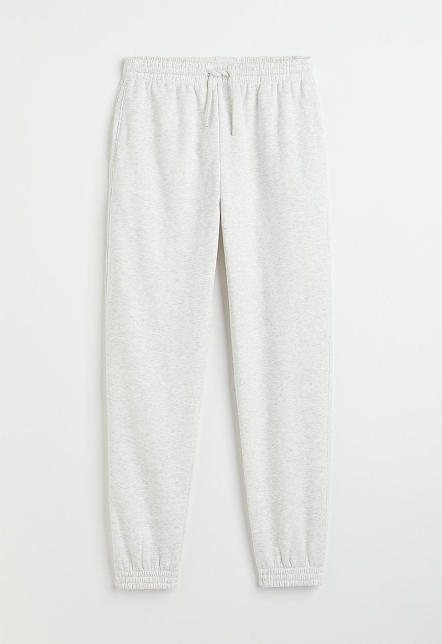 H&M - High-waisted joggers - light grey marl