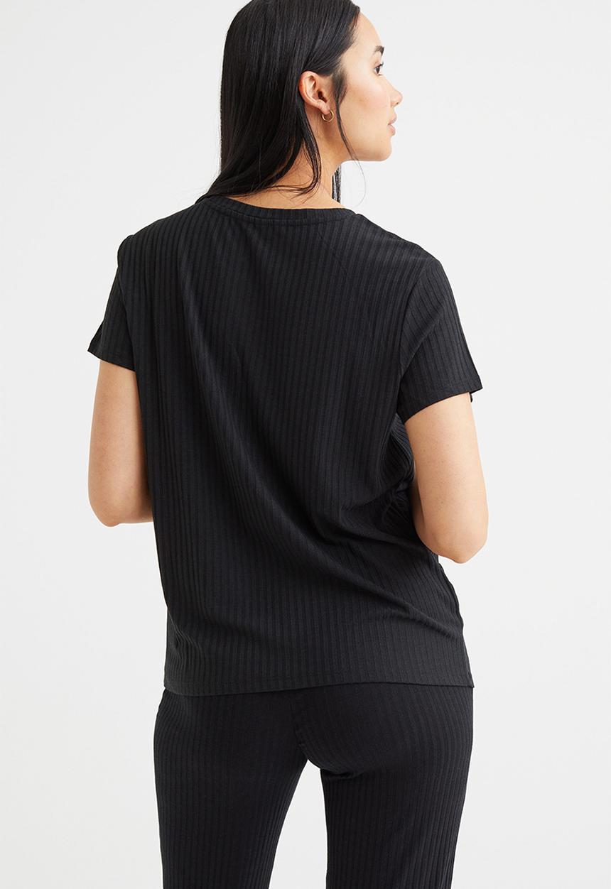 H&M - Mama ribbed T-shirt - black