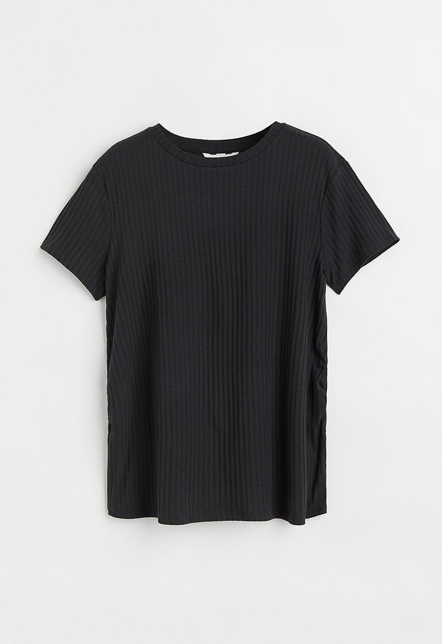 H&M - Mama ribbed T-shirt - black
