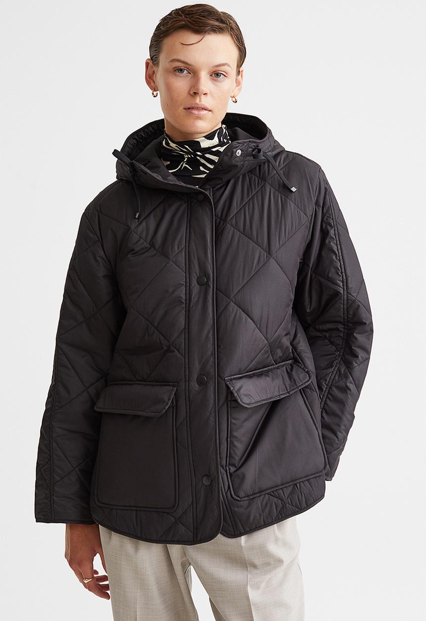 H&M - Oversized quilted jacket - black