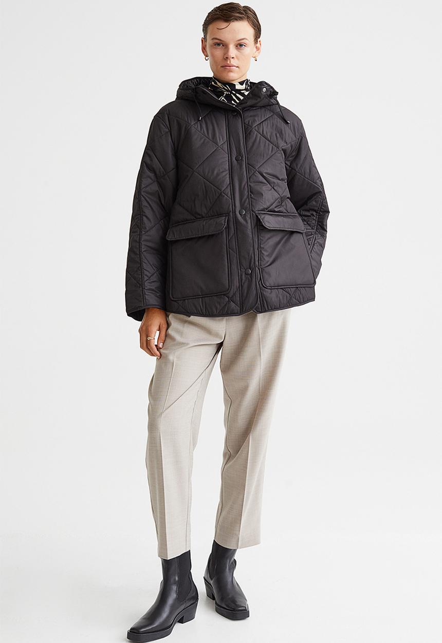 H&M - Oversized quilted jacket - black