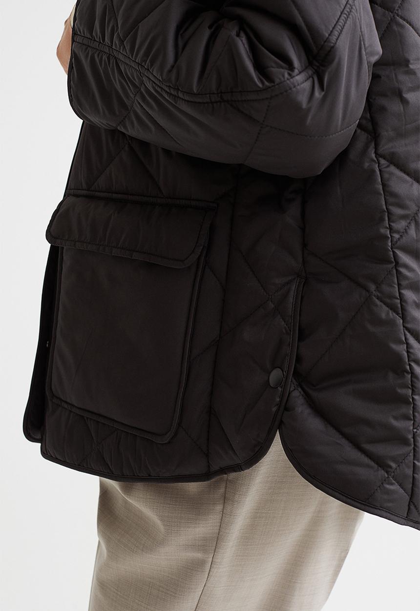 H&M - Oversized quilted jacket - black