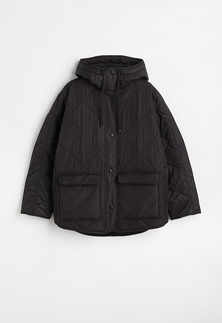 H&M - Oversized quilted jacket - black