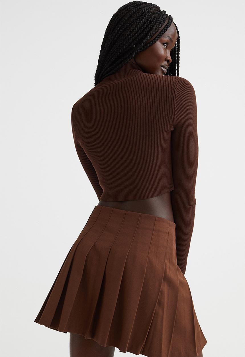 H&M - Pleated skirt - dark brown