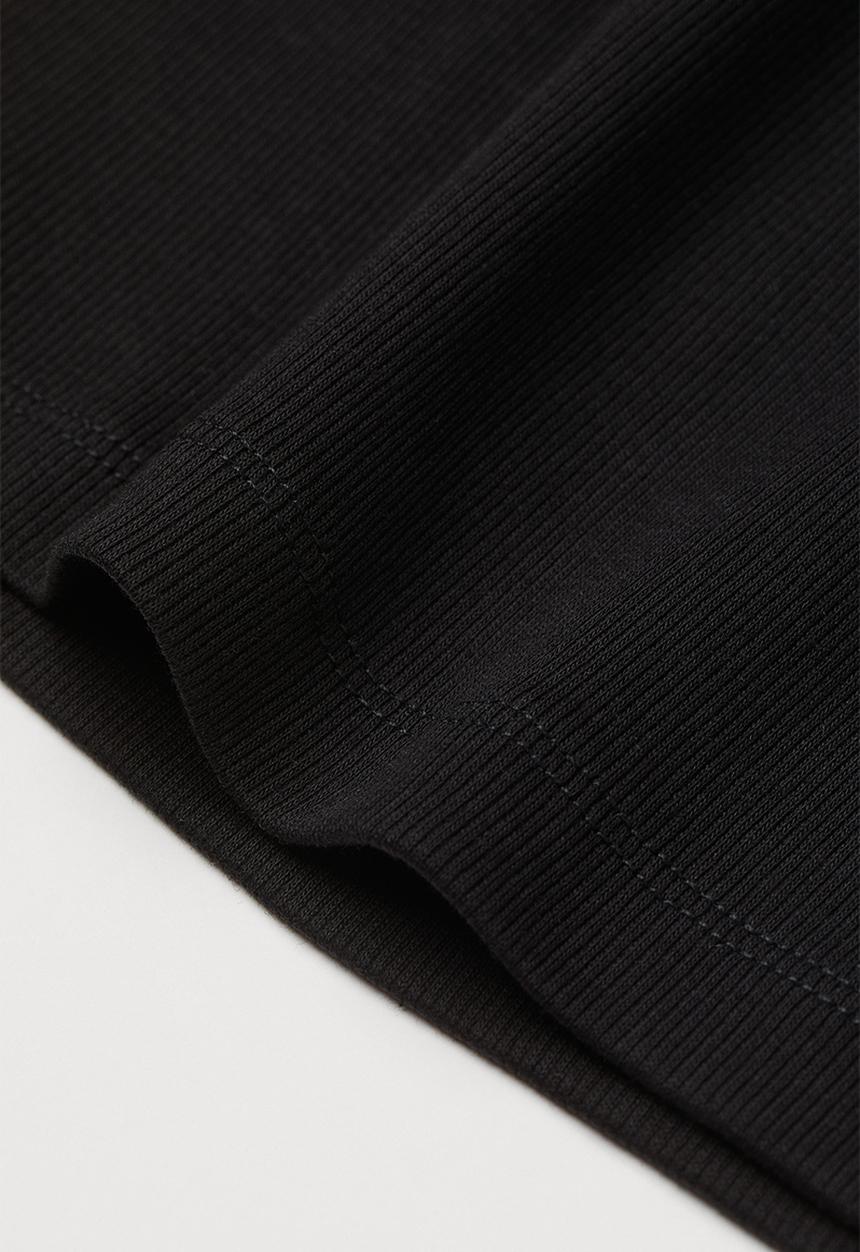 H&M - Ribbed cropped top - black