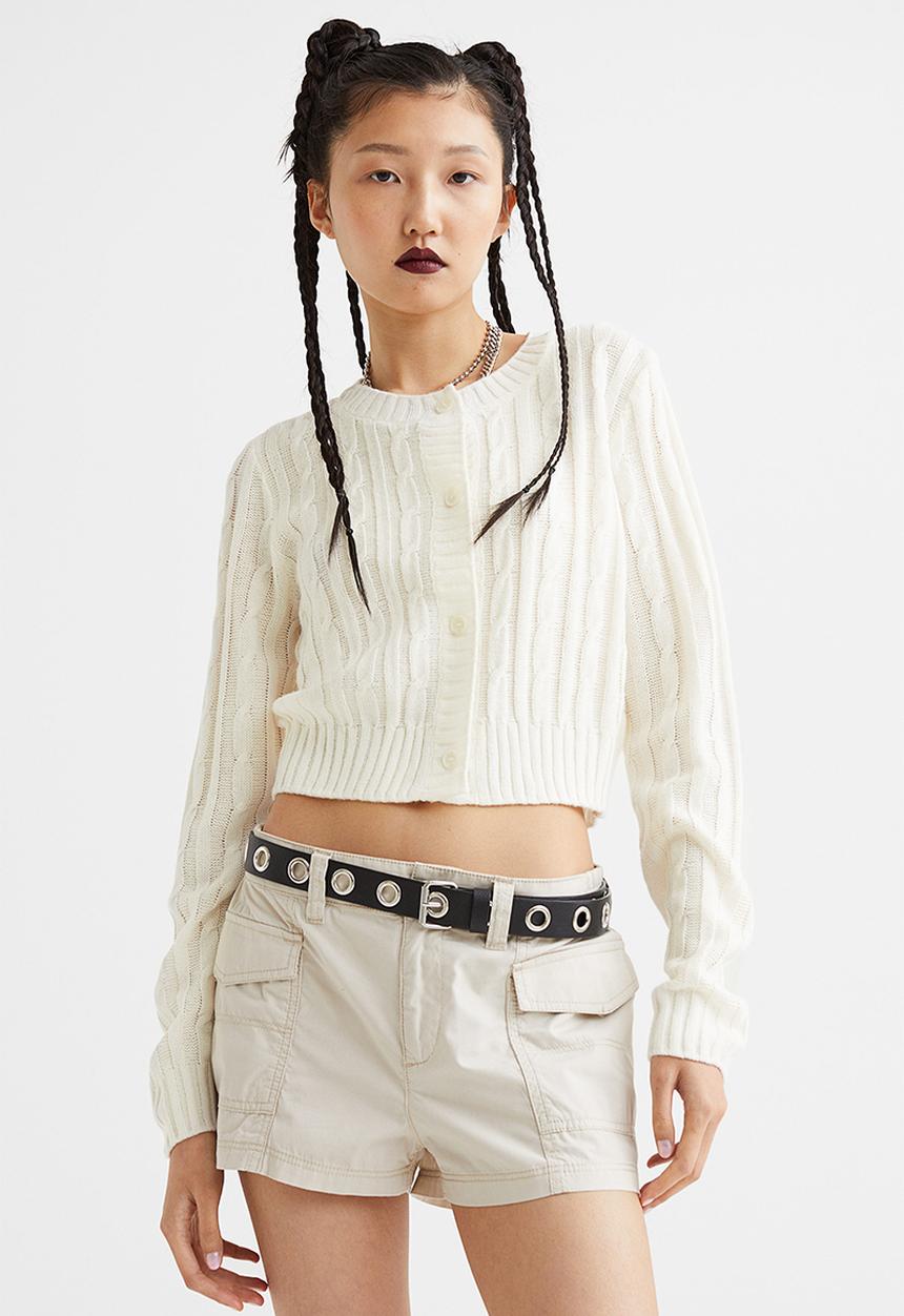 H&M - Cable-knit cardigan - cream