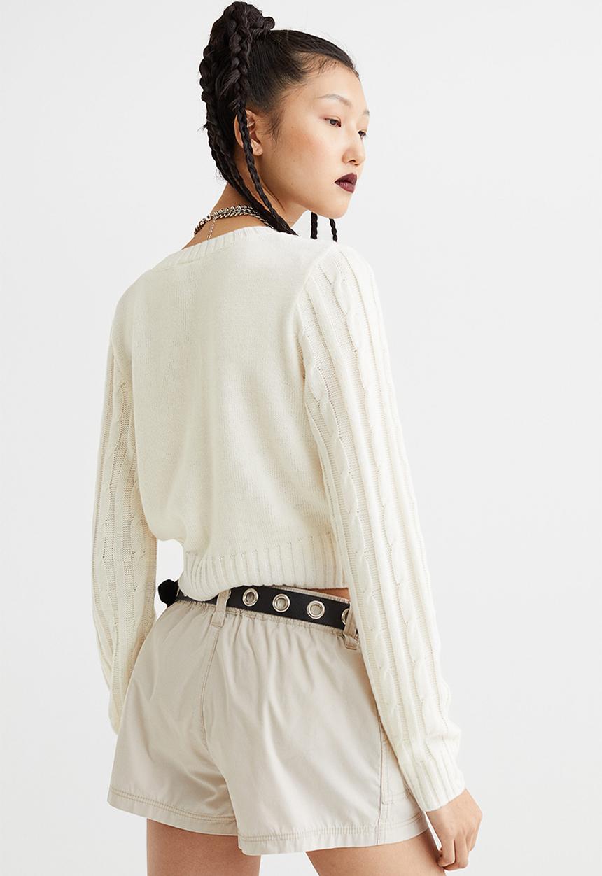 H&M - Cable-knit cardigan - cream
