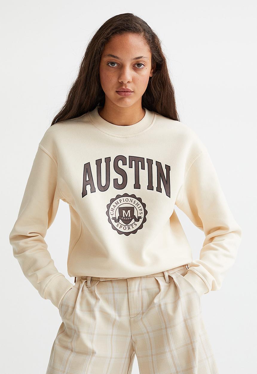 H&M - Printed sweatshirt - light beige/austin