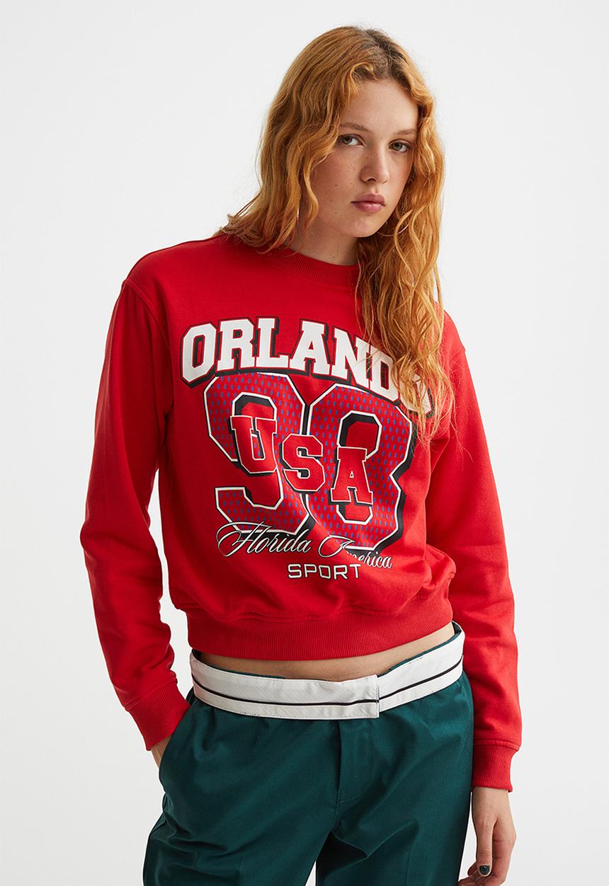 H&M - Printed sweatshirt - red/orlando