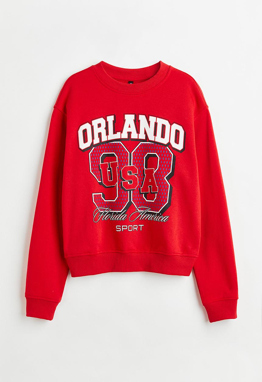 H&M - Printed sweatshirt - red/orlando