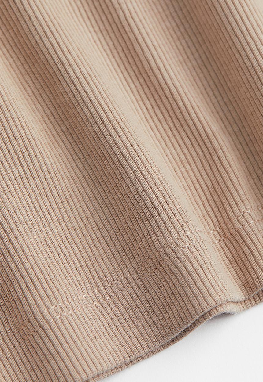 H&M - Ribbed cropped top - beige