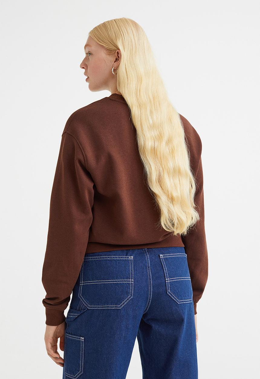 H&M - Printed sweatshirt - dark brown/the valley