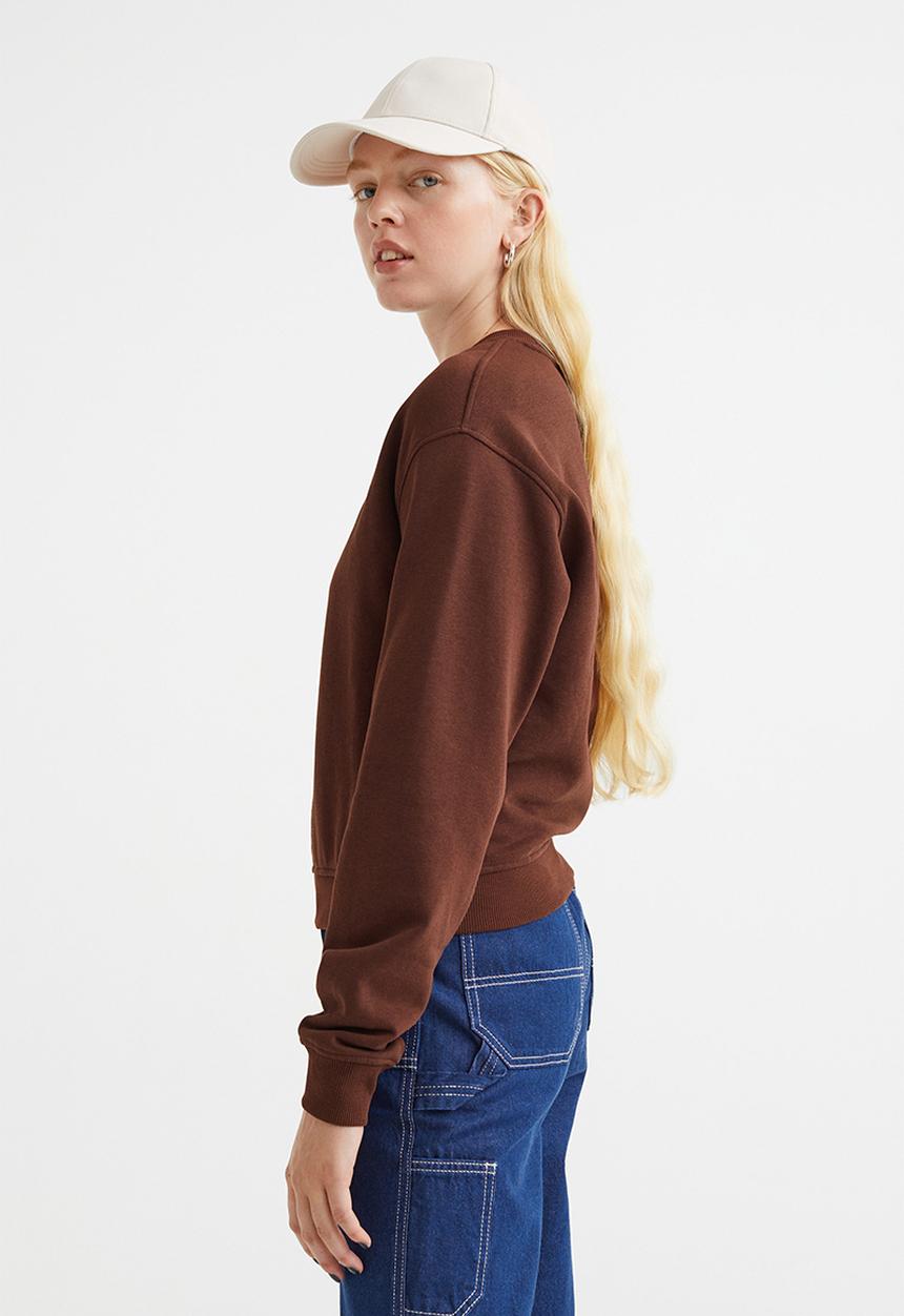 H&M - Printed sweatshirt - dark brown/the valley