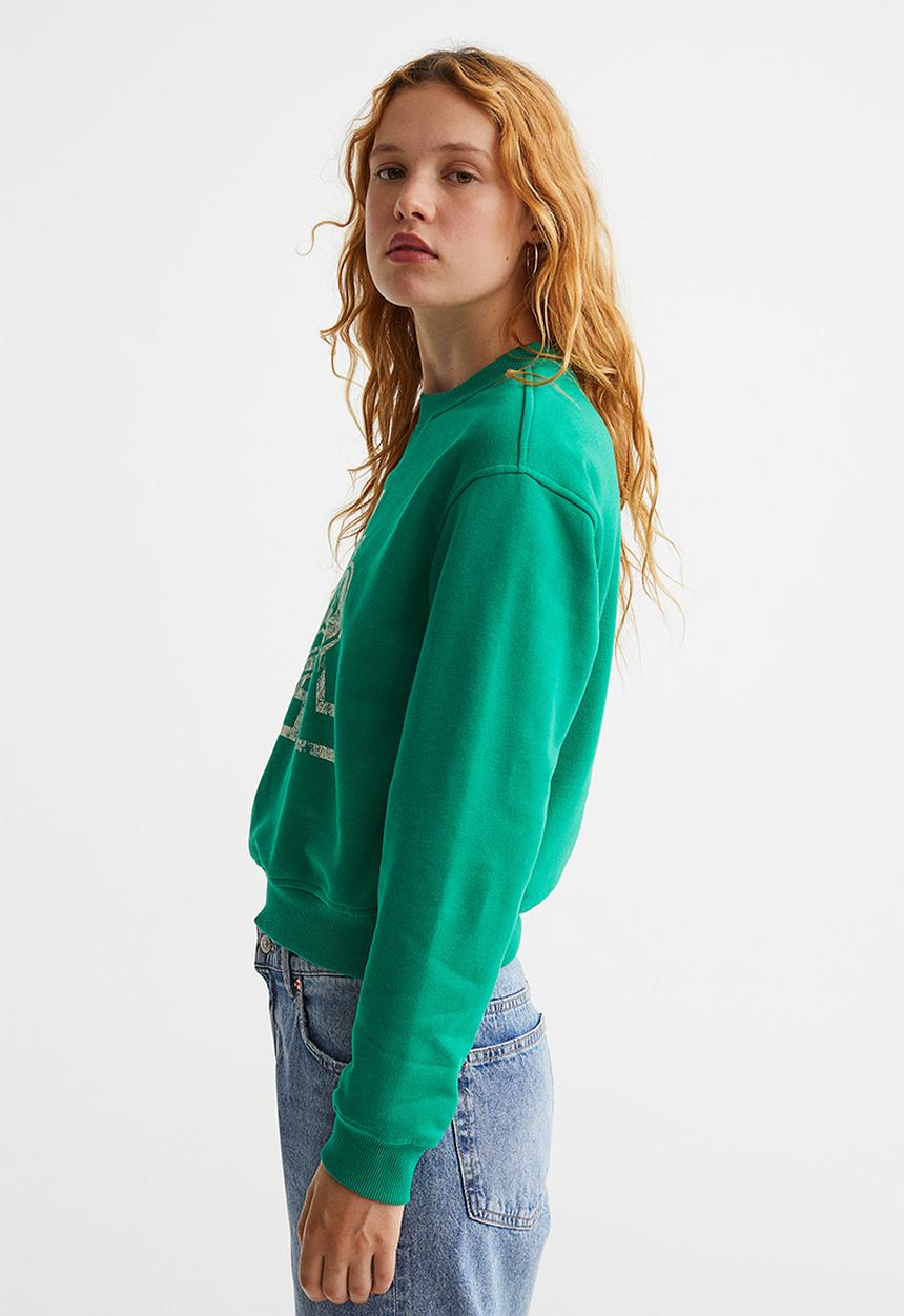 H&M - Printed sweatshirt - bright green/playoffs