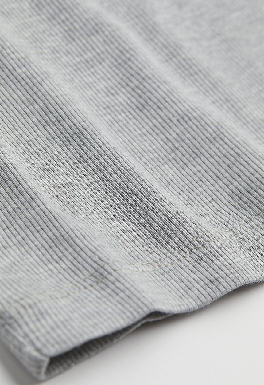 H&M - Ribbed cropped top - light grey marl