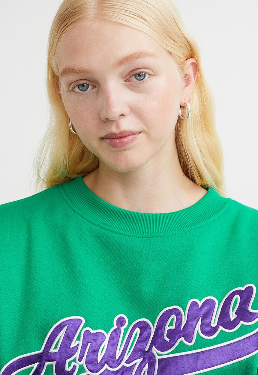 H&M - Oversized printed sweatshirt - green/arizona