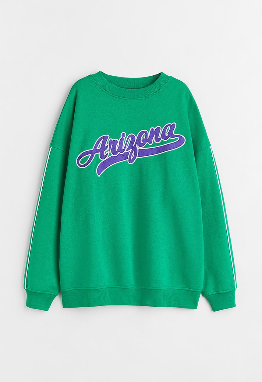 H&M - Oversized printed sweatshirt - green/arizona