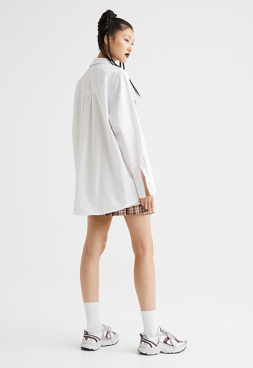 H&M - Oversized poplin shirt - white