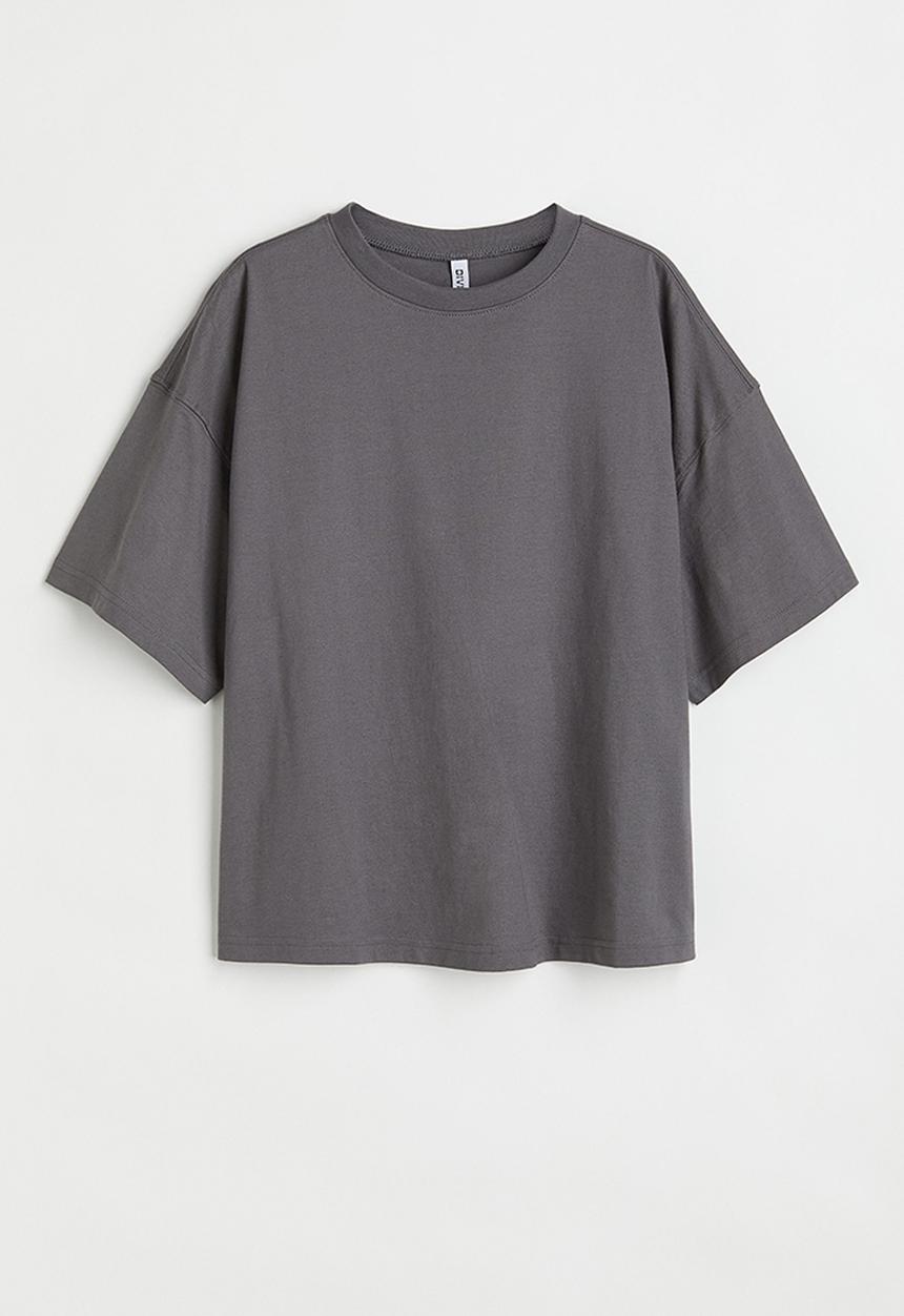 H&M - Boxy T-shirt - dark grey