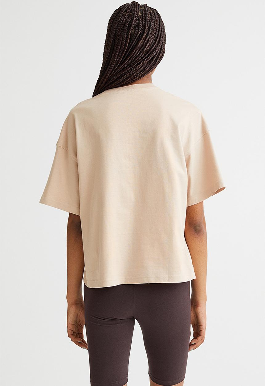 H&M - Boxy T-shirt - beige