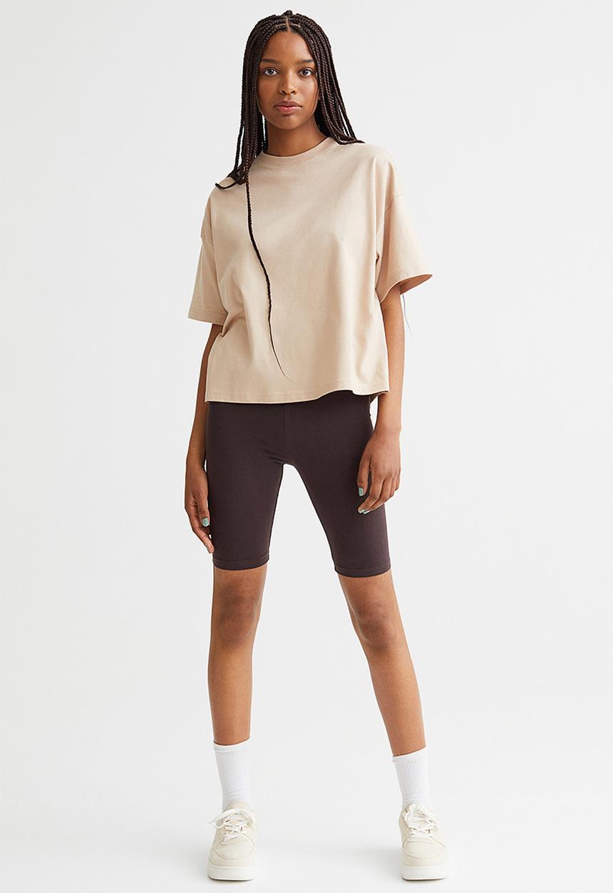 H&M - Boxy T-shirt - beige