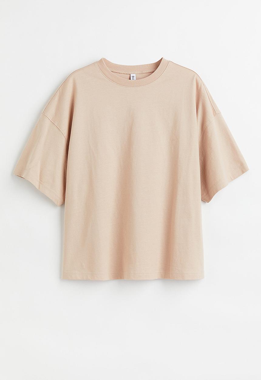 H&M - Boxy T-shirt - beige