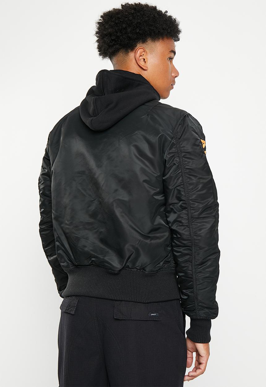Alpha Industries - Ma 1 dtec se hood jacket - black & orange