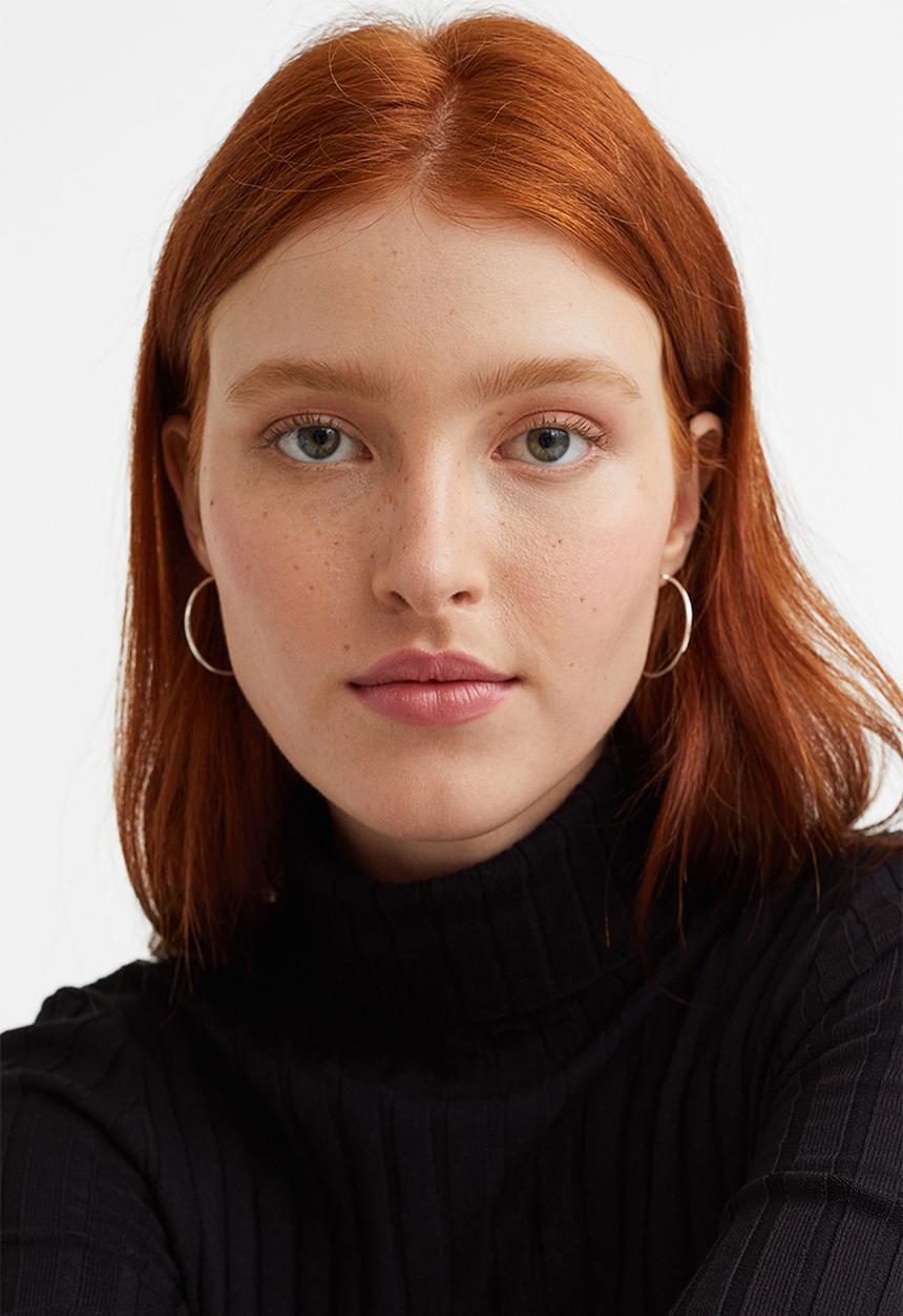 H&M - Rib-knit polo-neck top - black
