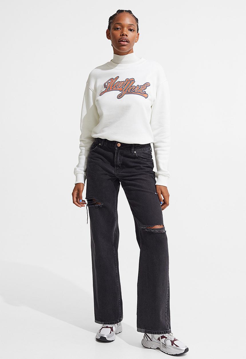 H&M - Wide low waist jeans - black