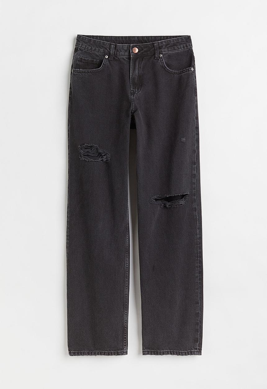 H&M - Wide low waist jeans - black