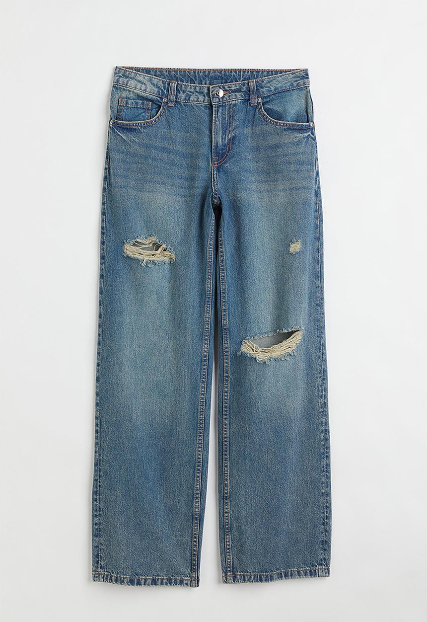 H&M - Wide low waist jeans - denim blue
