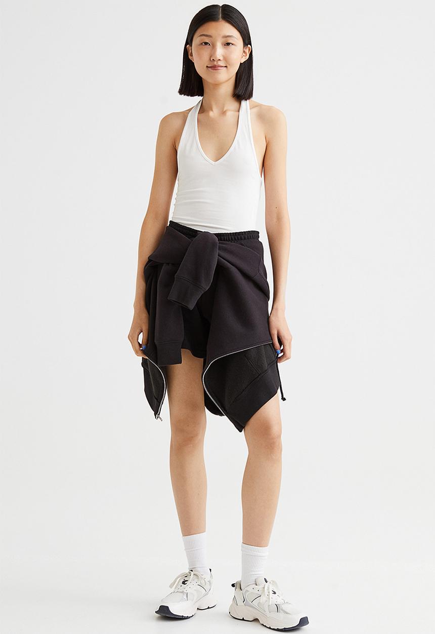 H&M - Halterneck v-neck top - white