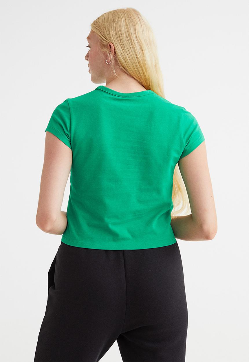 H&M - Cotton jersey T-shirt - green