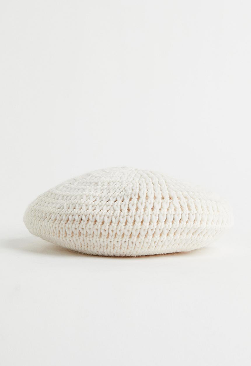 H&M - Knitted beret - cream