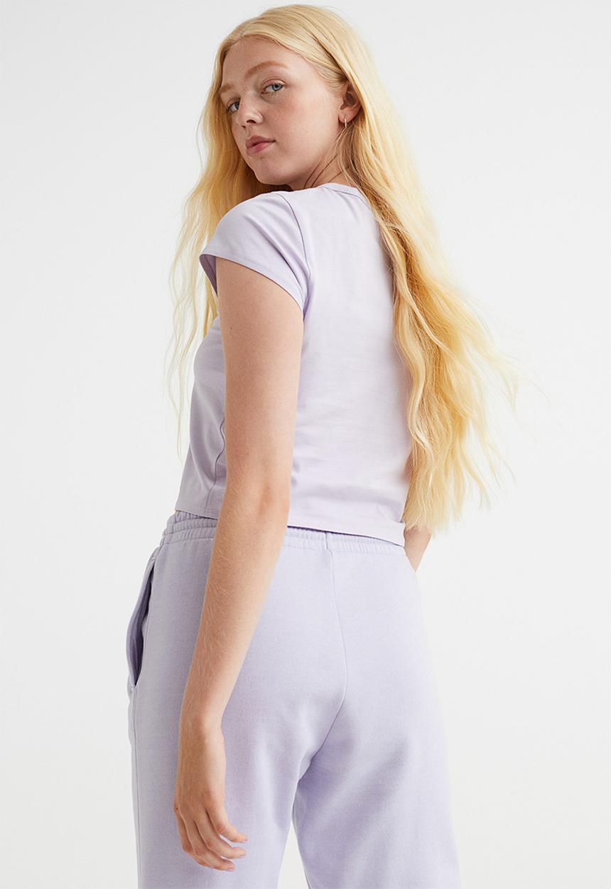 H&M - Cotton jersey T-shirt - light purple