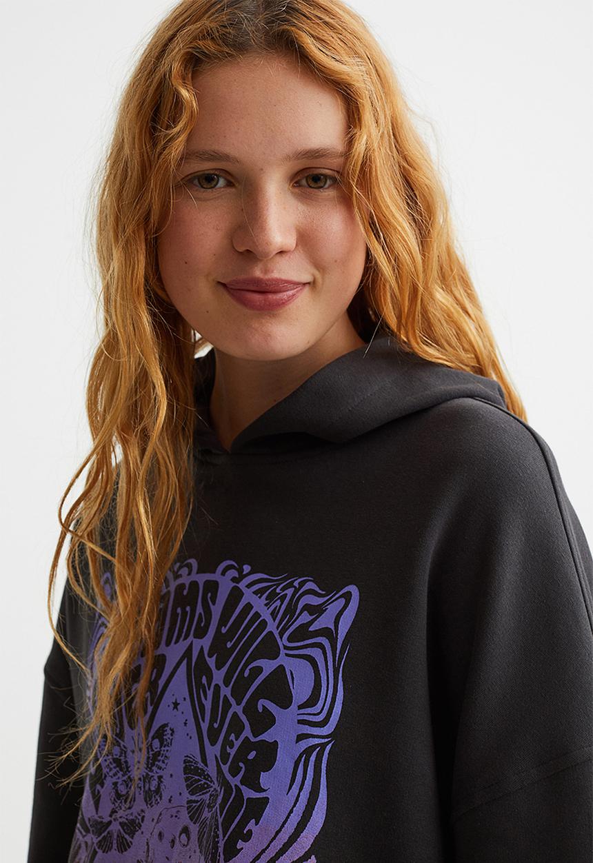 H&M - Oversized hoodie - black/stars