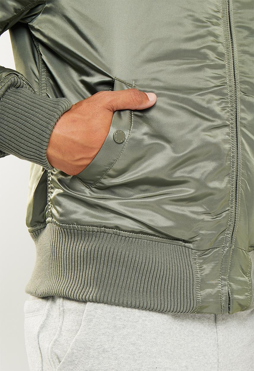 Alpha Industries - Ma 1 dtec detachable hood grey - vintage green
