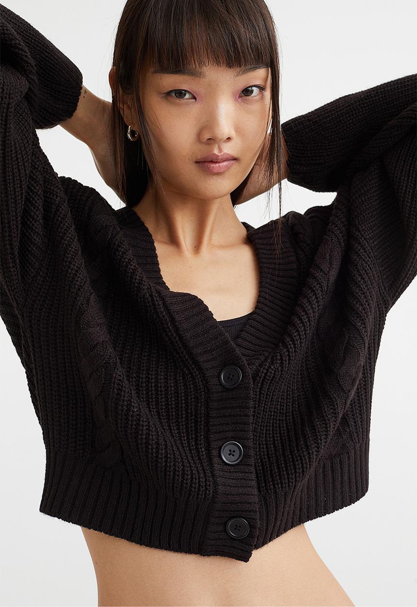 H&M - Knitted cardigan - black
