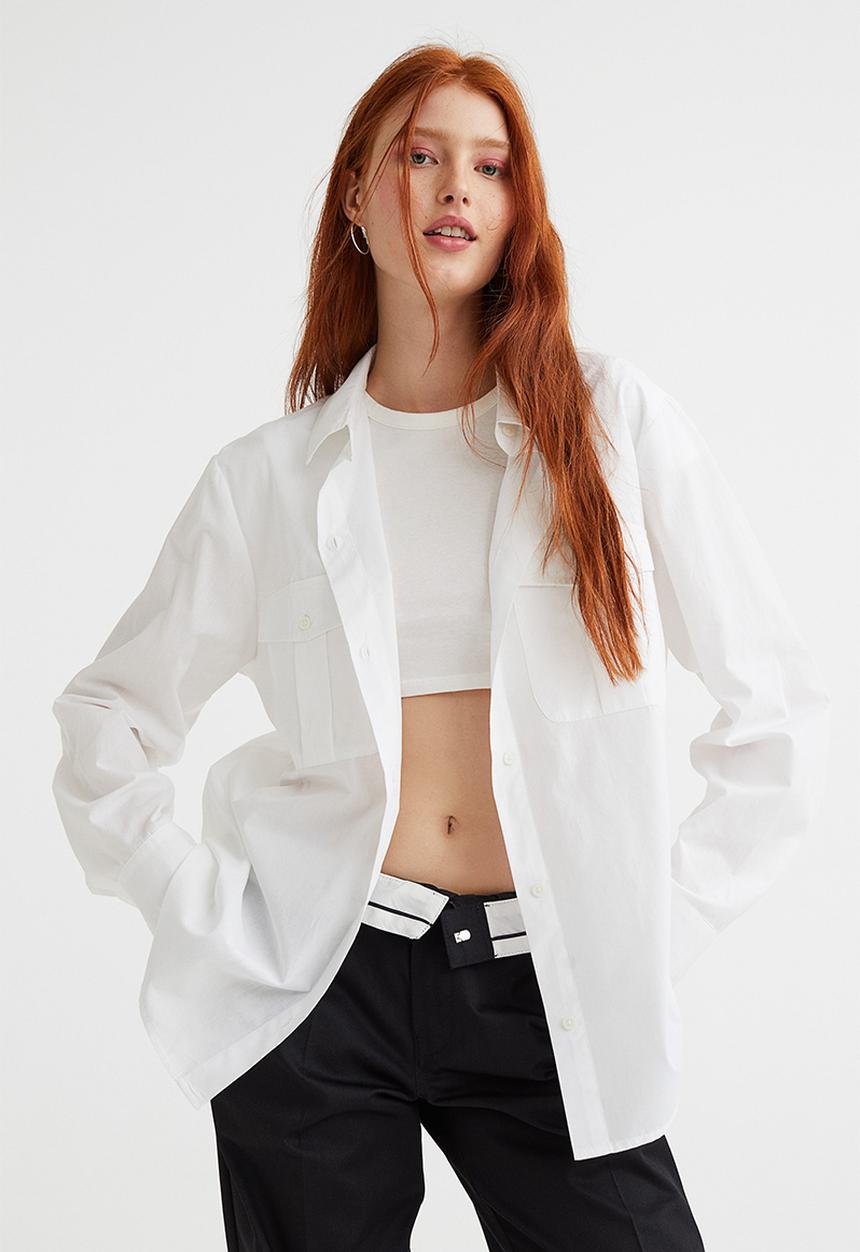 H&M - Poplin shirt - white