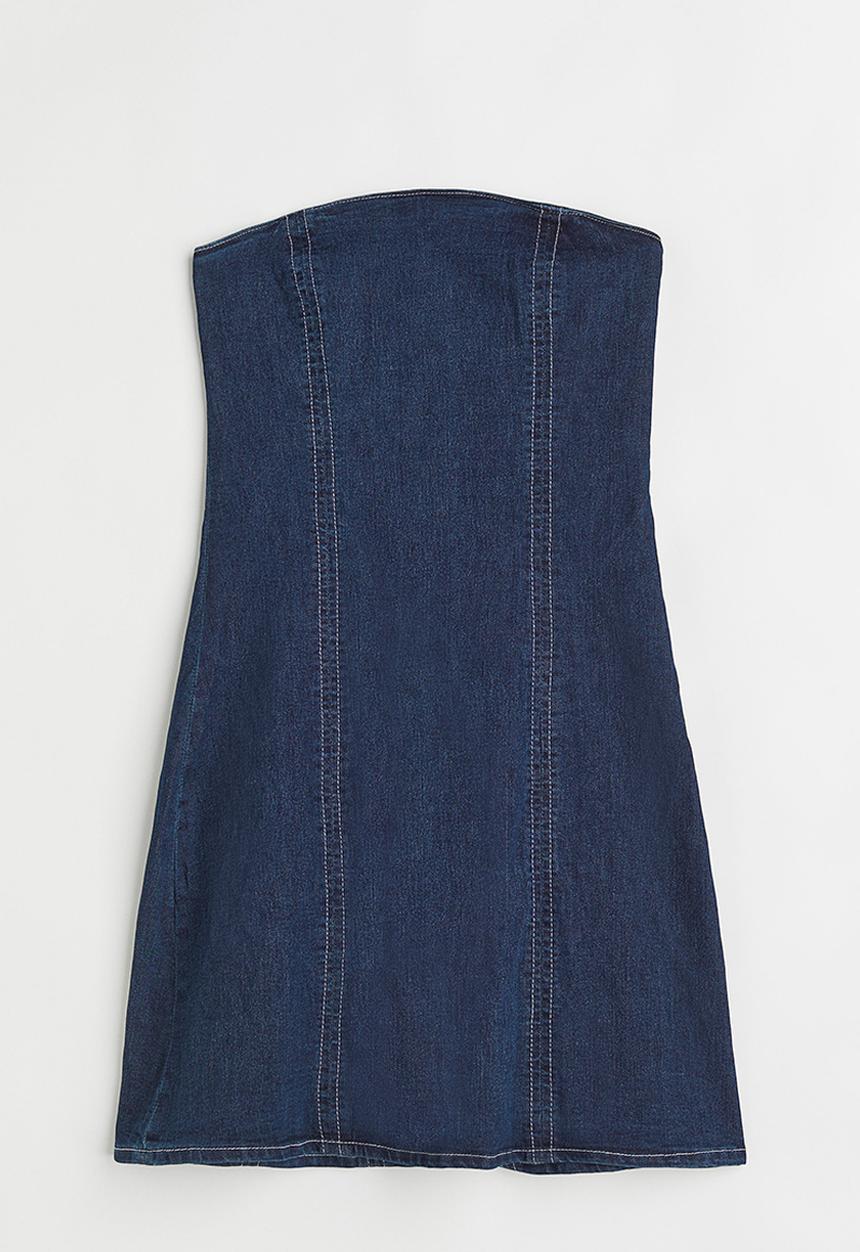 H&M - Bandeau dress - dark denim blue