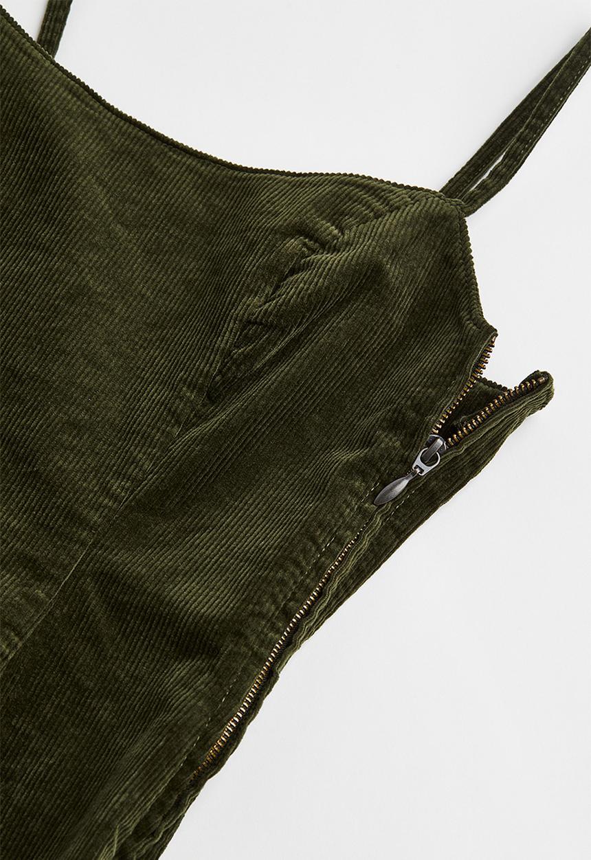 H&M - Denim bodycon dress - dark khaki green